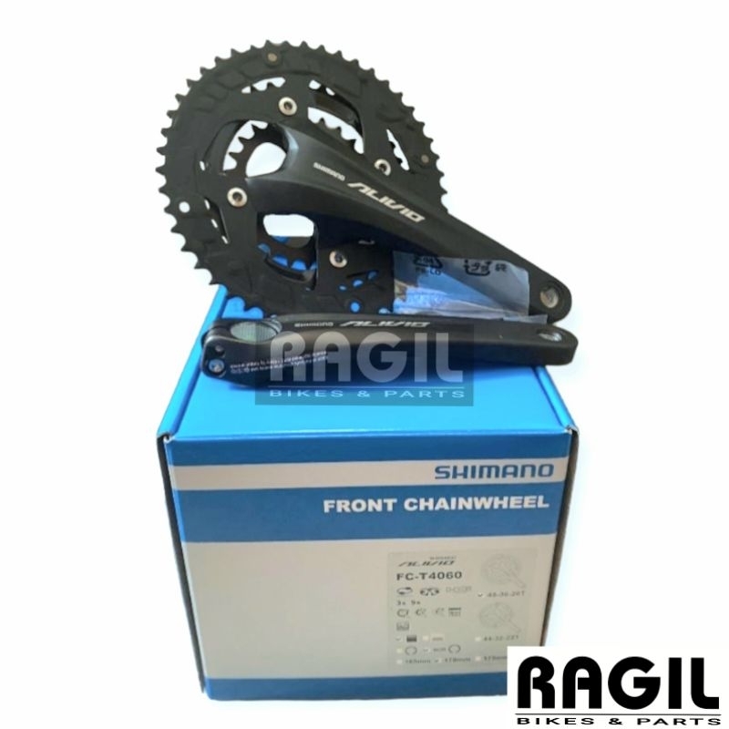 CRANK SHIMANO ALIVIO 3 SPEED T4060 48T 36T 26T 48-26T HT2 HOLLOWTECH HOLO II 2 ALLOY SEPEDA MTB FEDE