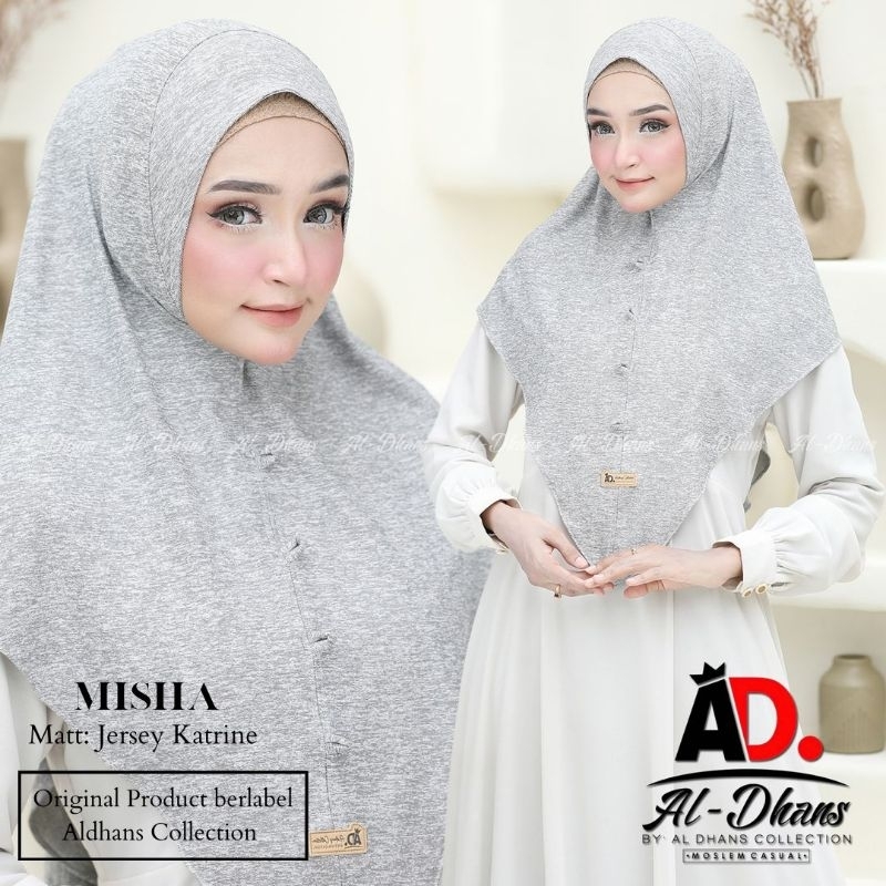 (Original Aldhans) MISHA •jilbab instan jersey katrine•hijab instan•bergo soft pet