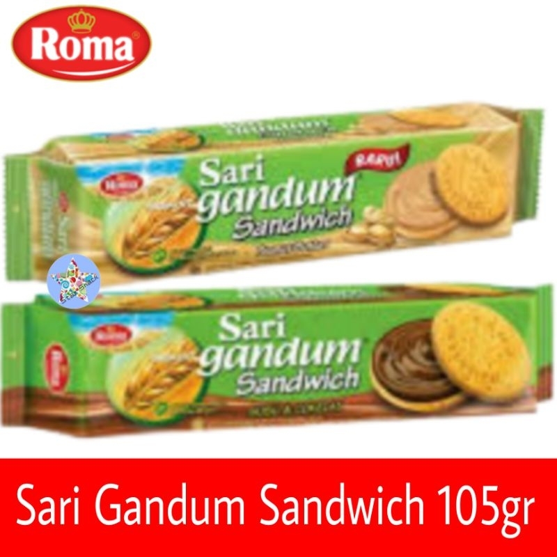 

Roma Sari Gandum Peanut butter/Coklat 108gr