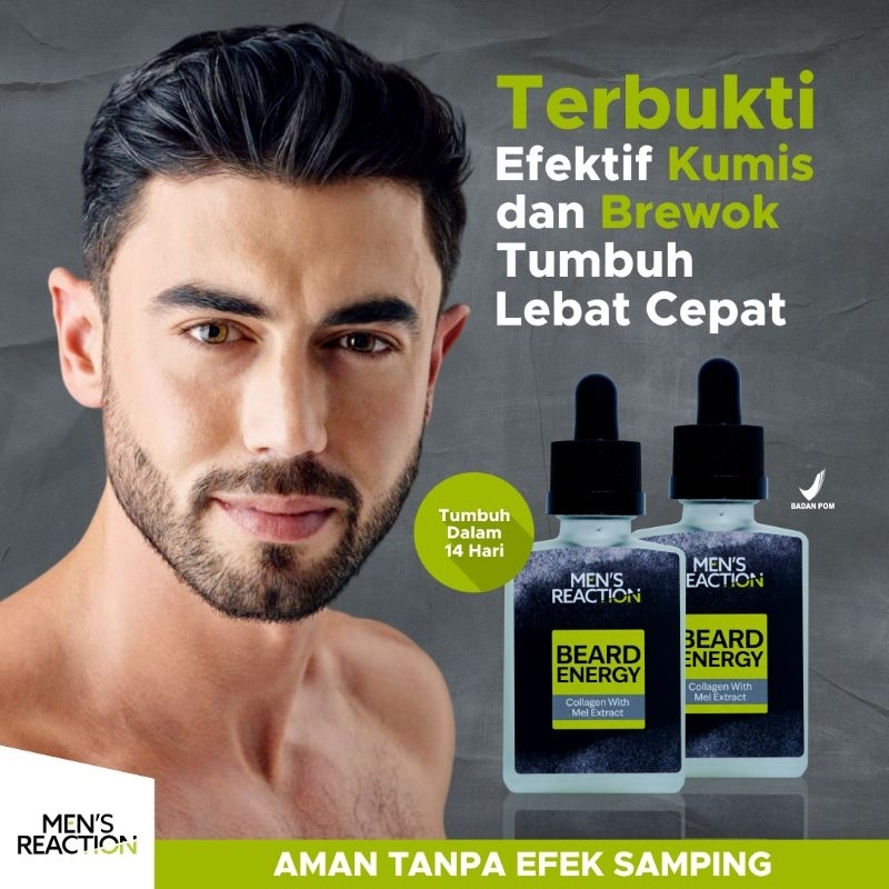 (READY) MEN'S REACTION BEARD ENERGY SERUM PENUMBUH BREWOK MELEBATKAN