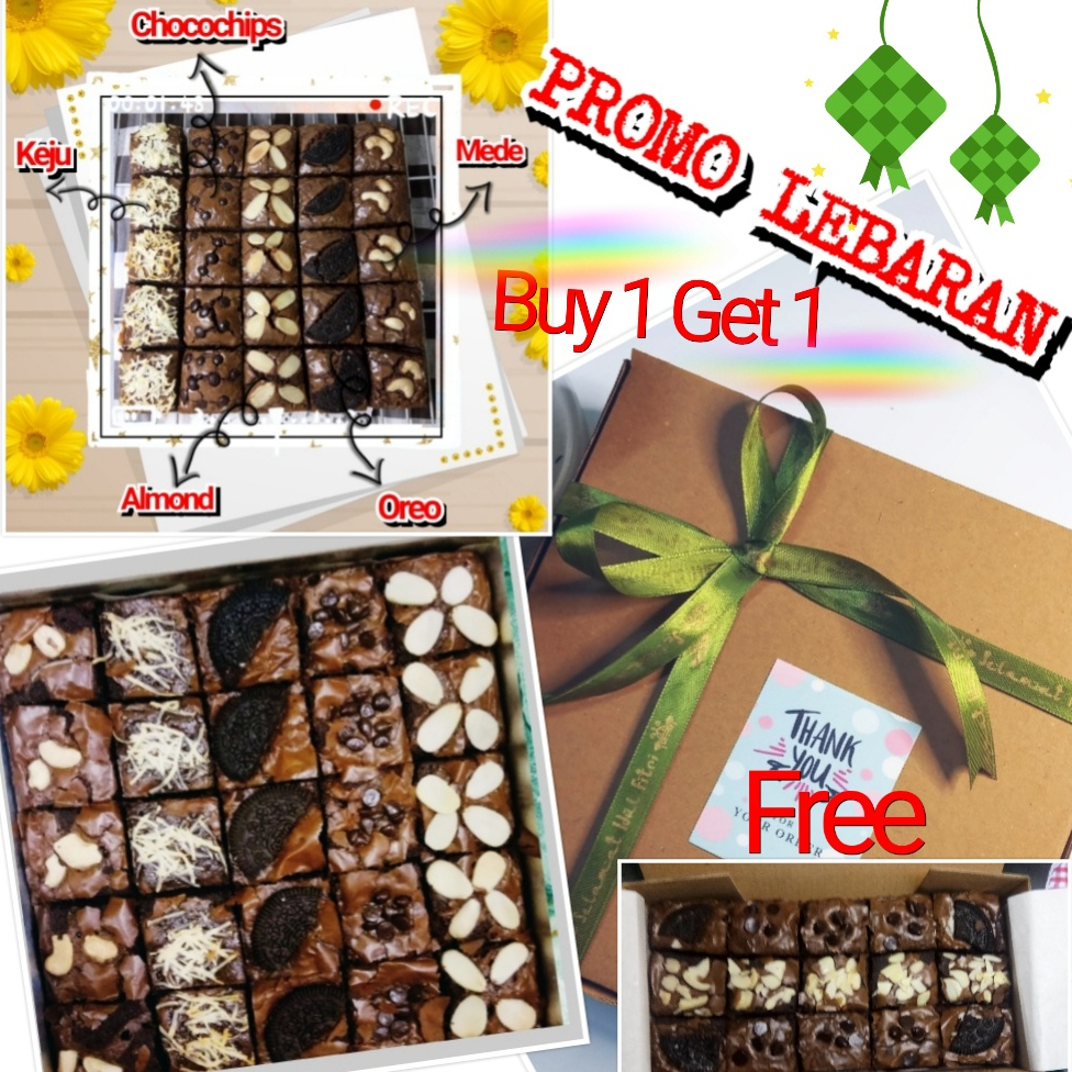 

PROMO! Hampers/Parcel Idul Fitri Fudgy brownies Free MiniPack Brownies Idul Fitri/Buka Puasa