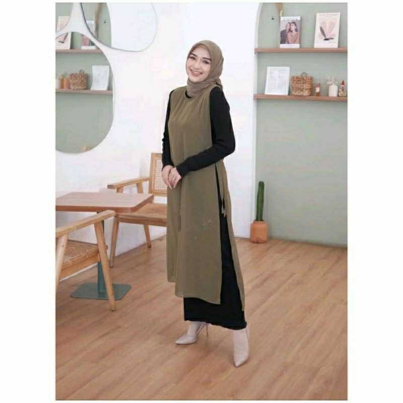 Outer Sojin Long Vest/Outer Wanita/Long vest/Outer kondangan