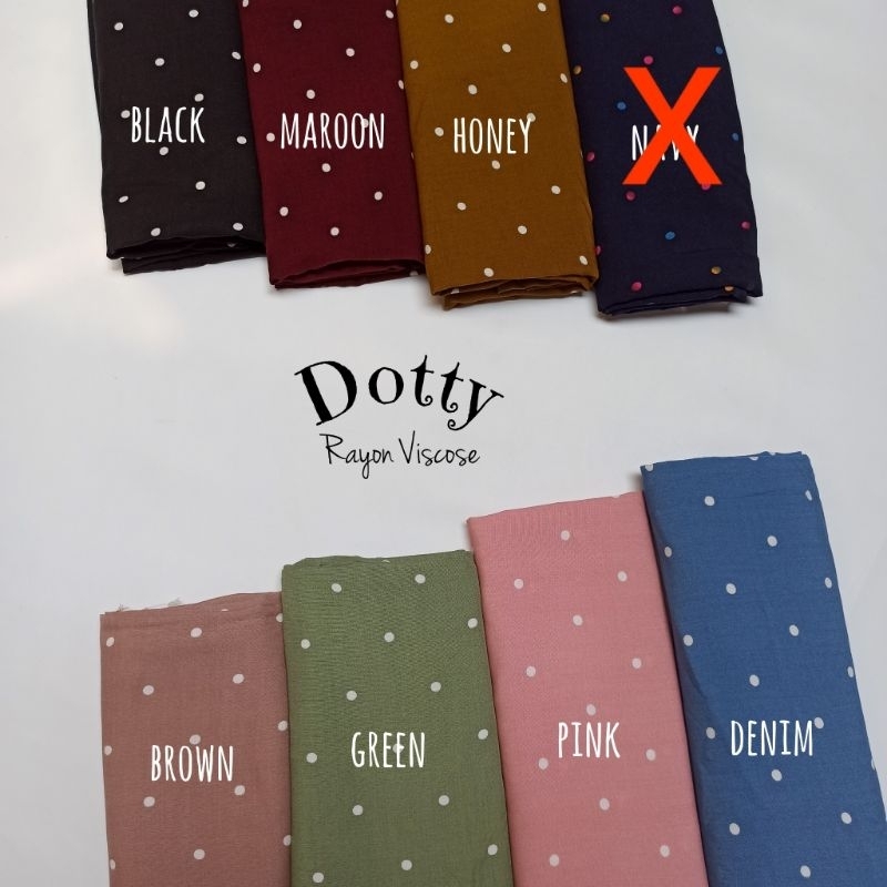 (HARGA 0,5m) KAIN RAYON  VISCOSE MOTIF POLKADOT DOTTY
