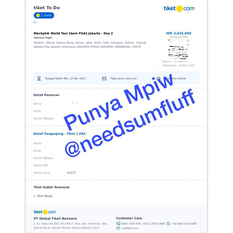 Tiket Born pink in Jakarta Platinum Right day 2 Blackpink Underprice