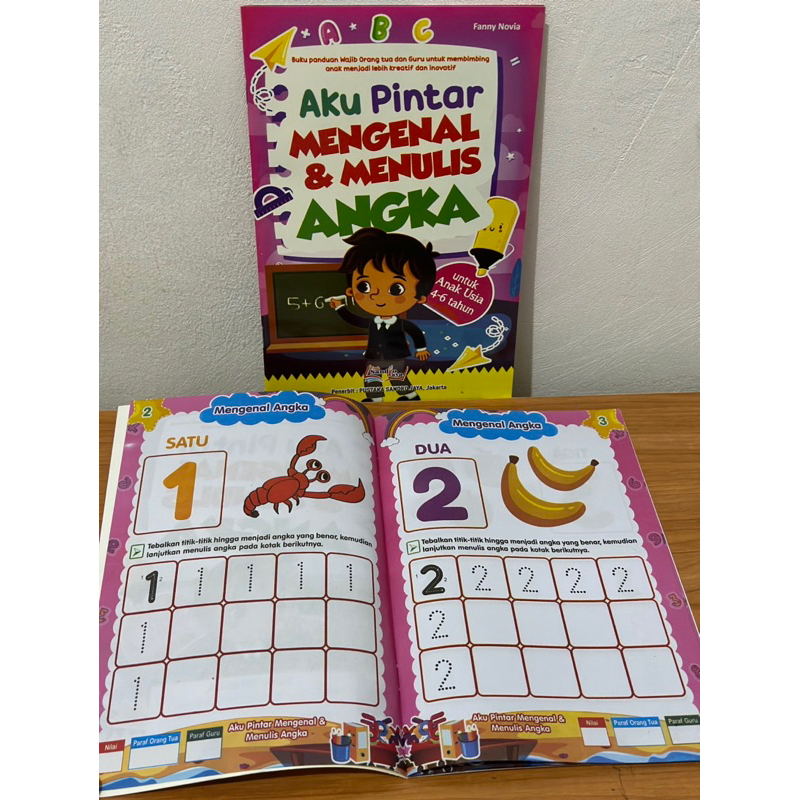

Paket 2 Buku Aku Pintar Mengenal Dan Menulis Huruf Angka / Buku Paud Tk Belajar Menulis Full Colour
