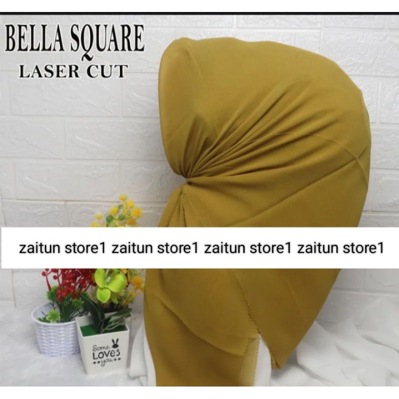 Hijab Bella Segiempat Laser Cut Warna Terlengkap / jilbab Segi Empat polos laser warna telengkap / kerudung Bela square segi empat laser gerigi/ Bella Laser Warna Terlengkap / S4 Bella Square LC Hijab Terbaru Ukuran 115 x 115cm Kerudung butik Terbaru 1343