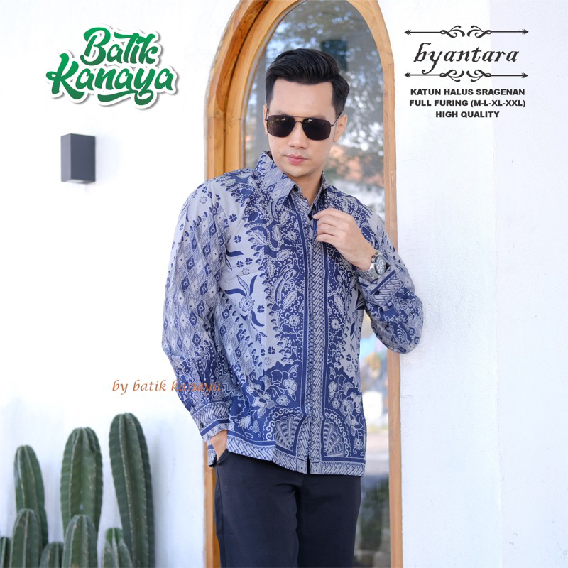 BYANTARA Baju Batik Pria Full Furing Bahan Katun PREMIUM