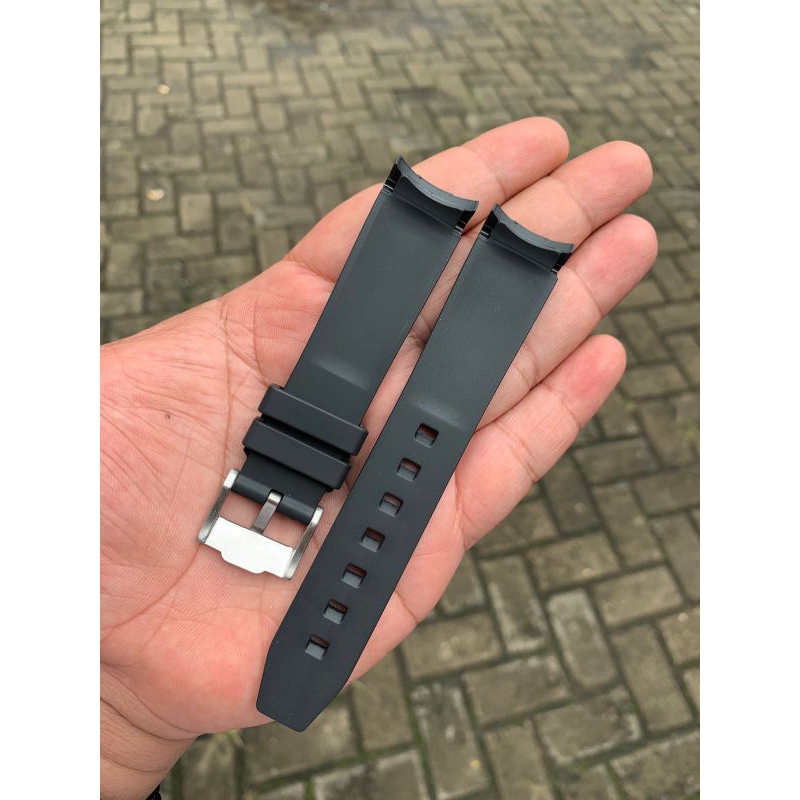 Strap Tali Jam Tangan Rolex Rubber Hitam Size 20mm