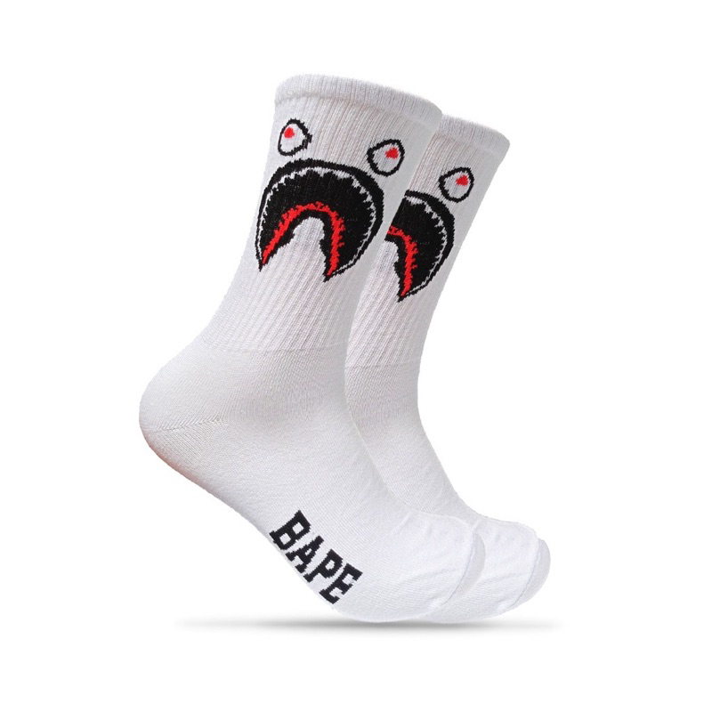 kaos kaki old school bape putih