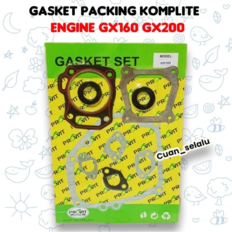 Gasket | paking komplit mesin penggerak bensin GX 160 | 200 - engine diesel sedot air pompa sawah , 