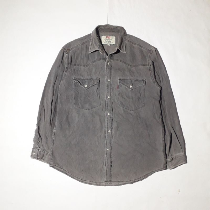 Vintage Levis Kancing Batu Kemeja Denim Second