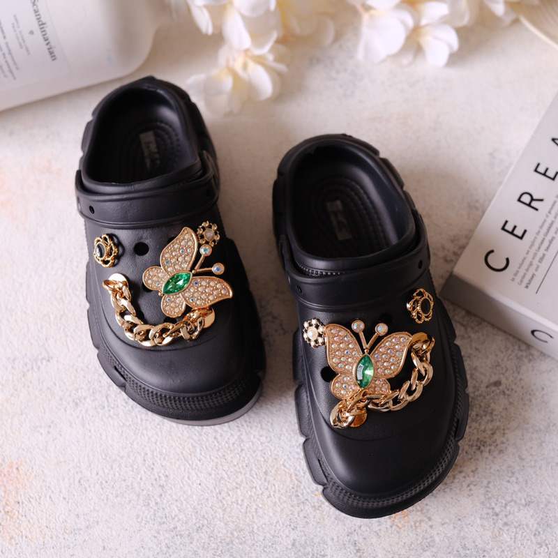 Butterfly Crcs Jibbitz Sandal / SANDAL WANITA TERBARU