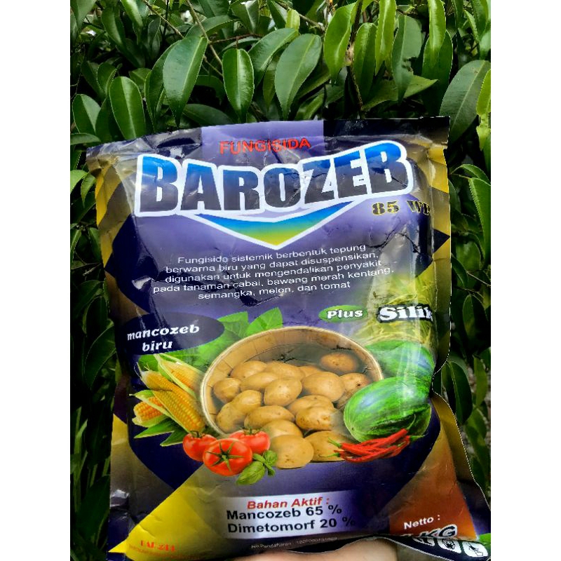 fungisida bubuk fungisida sistemik obat jamur tanaman  BAROZEB 85WP 1KG plus silika mancozeb biru anti jamur + anti patek + obat busuk buah