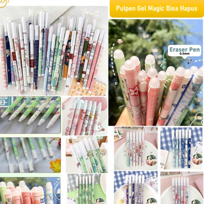 TGM - Pulpen Bisa Hapus Bolpoin Gel Erasable Pen Motif Karakter Lucu / Pena Bisa Dihapus / Pulpen Gel Magic