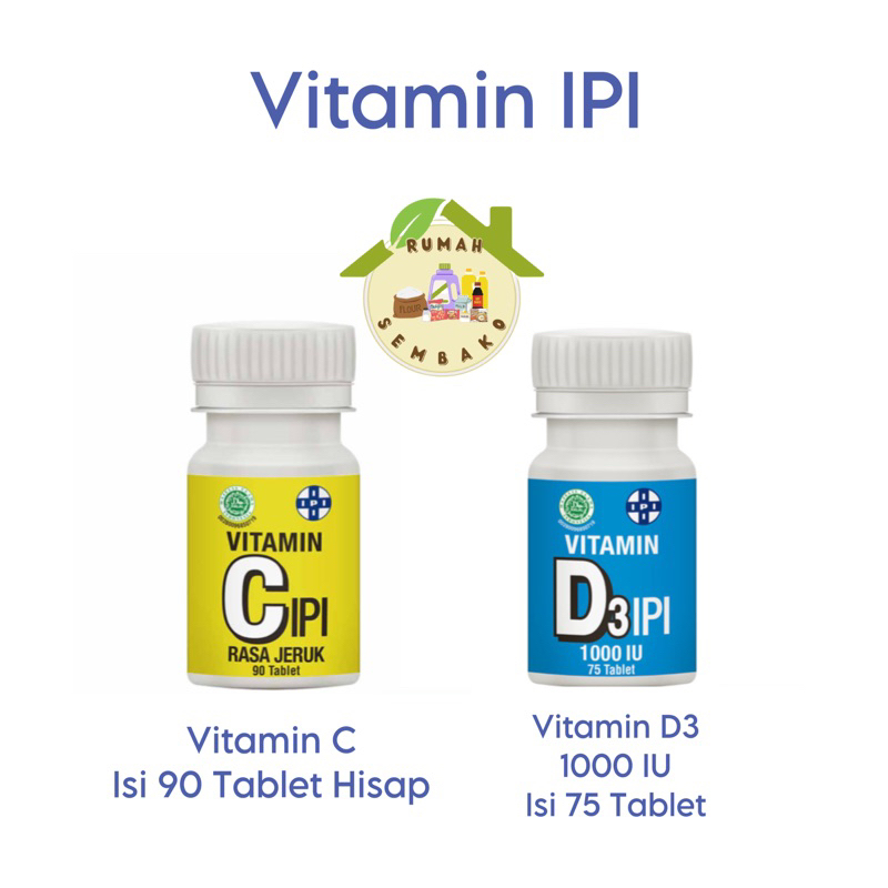 Jual IPI Vitamin C Rasa Jeruk 90 Tablet Hisap IPI Vitamin D3 75 Tablet