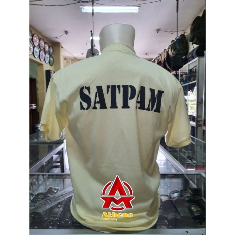 Kaos satpam terbaru warna cream | Kaos security terbaru warna cream