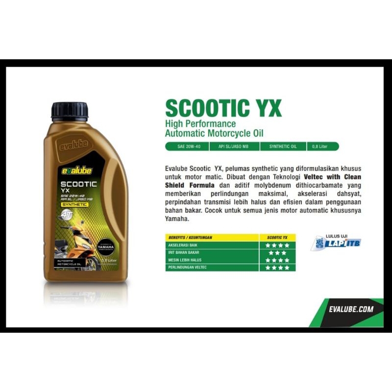 Oli Evalube Scootic YX