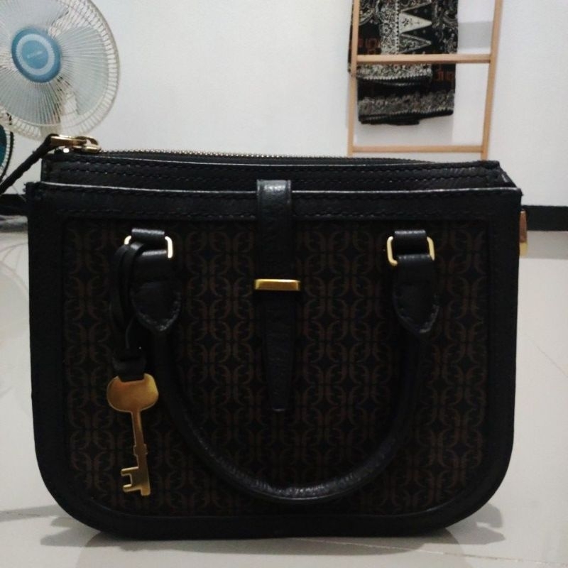 Tas Fossil Black Brown preloved