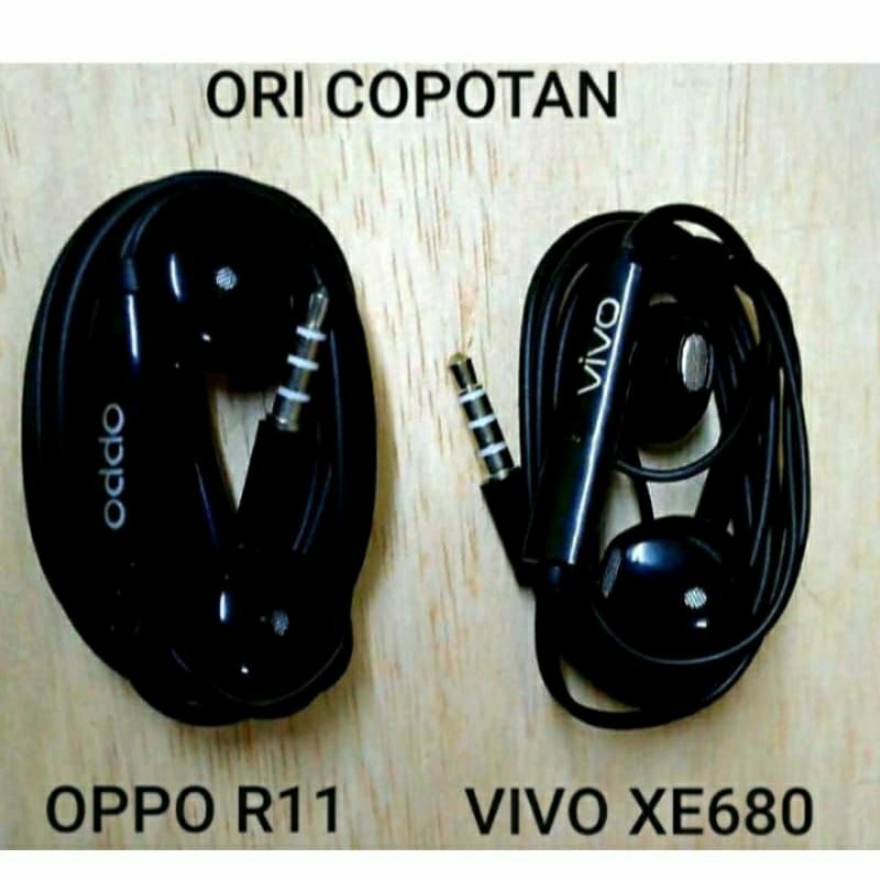 Headset Original Copotan OPPO Xiaomi VIVO JACK 3.5 Super Bass Black Only