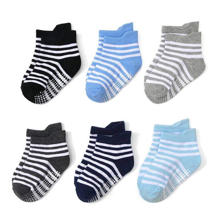 MURMURE.BABY I KAOS KAKI BAYI ANTI SLIP PENDEK MOTIF GARIS KAOS KAKI ANAK PEREMPUAN LAKI LAKI LUCU BABY SOCKS KIDS CUTE UNIK ANTI SLIP MURAH IMPORT