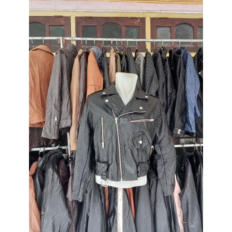 jaket kulit ramones bahan kulit sintetis