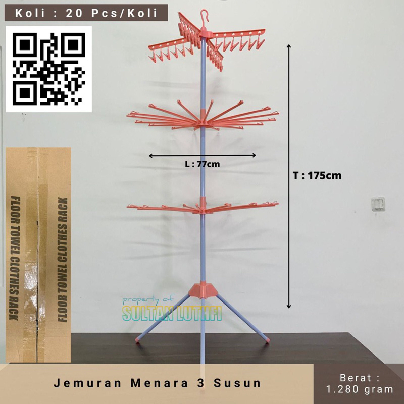 jemuran bayi jemuran menara 3 tingkat jemuran 3 susun