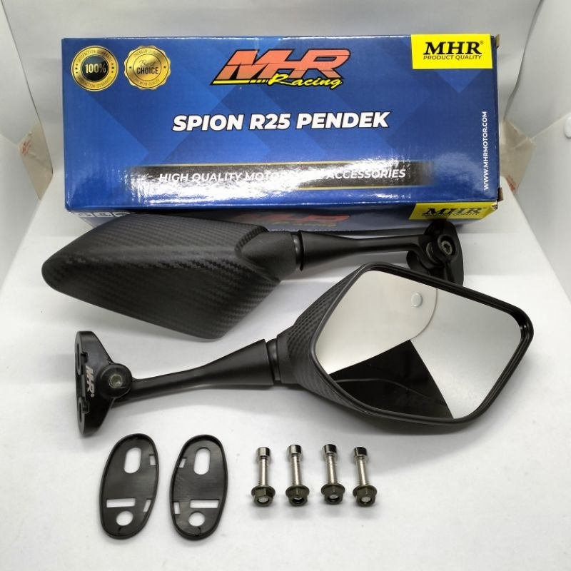 Spion Motor Nemo/MHR R25 R3 R15 V2 V3 V4 Nmax PCX /Model Tangkai pendek Nemo/MHR Original Kaca Bening