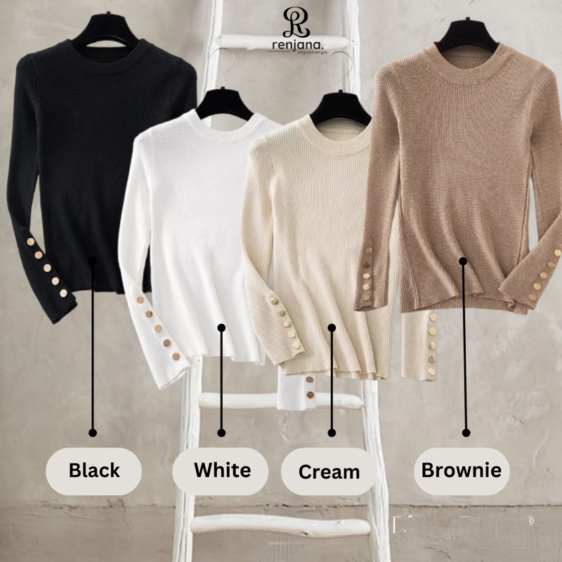 Inner Knit Button Baju Rajut Inner Knit Manset Rajut