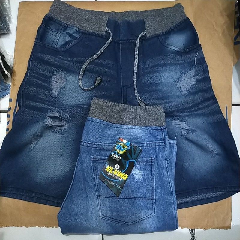 PROMO!!! CELANA JEANS PENDEK ROBEK/SOBEK BAHAN TEBAL HALUS RIPPED JEANS SIZE 27-33