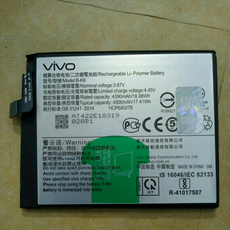 BATERAI VIVO V19 ORIGINAL/B-K6