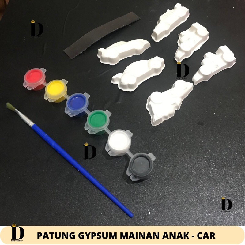 Mainan Edukasi Anak Patung Gypsum - Car / Mainan mewarnai gypsum