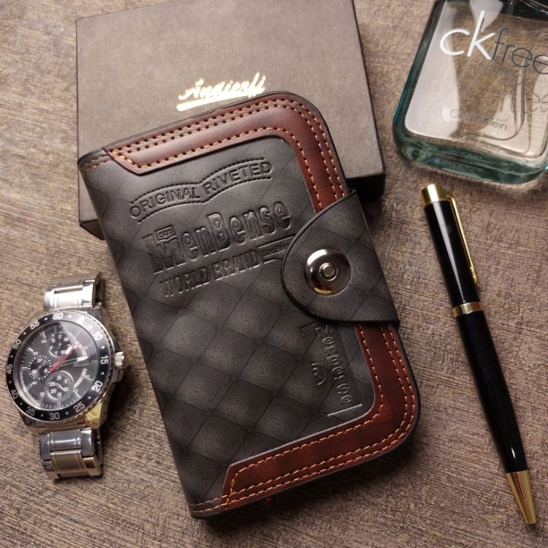 dompet kulit impor model tanggung 3/4 lipat buku