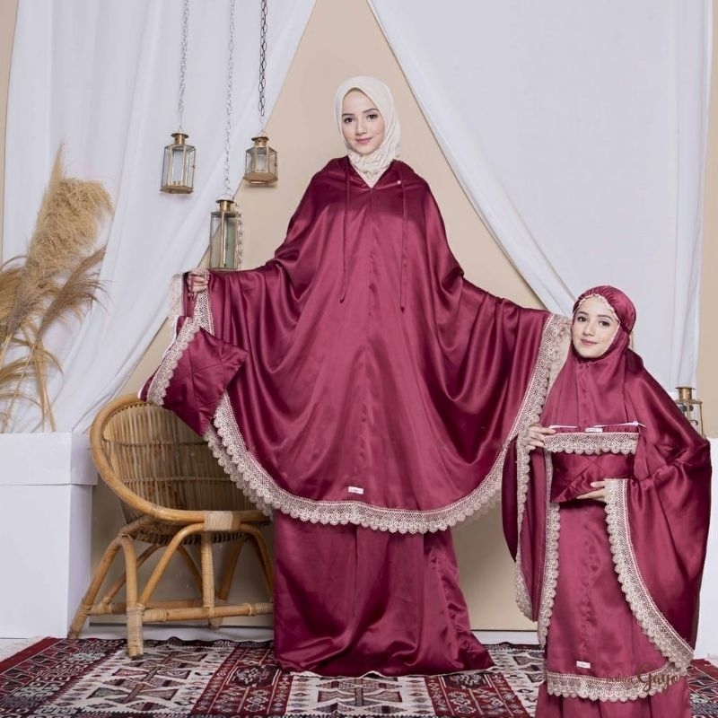 "NEW" Mukena Dewasa Resleting Satin Velvet / Mukena Satin Velvet / Mukena Jumbo / Mukena Renda
