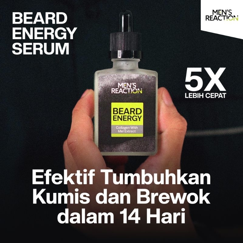 (READY) MEN'S REACTION BEARD ENERGY SERUM PENUMBUH BREWOK MELEBATKAN