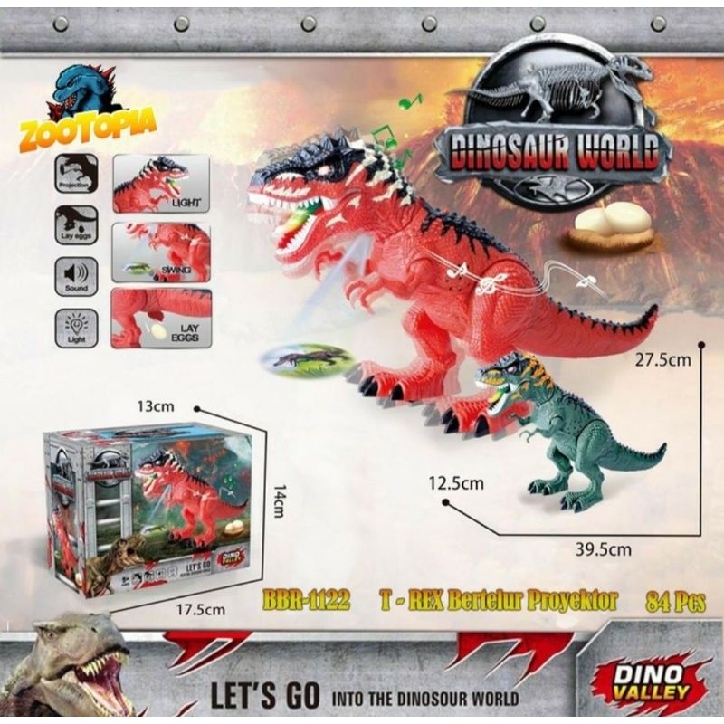 MAINAN DINO ROBOT T-REX DINO VALLEY DINOSAURUS DINOSAUR BERTELUR JUMBO / MAINAN T-REX ANAK