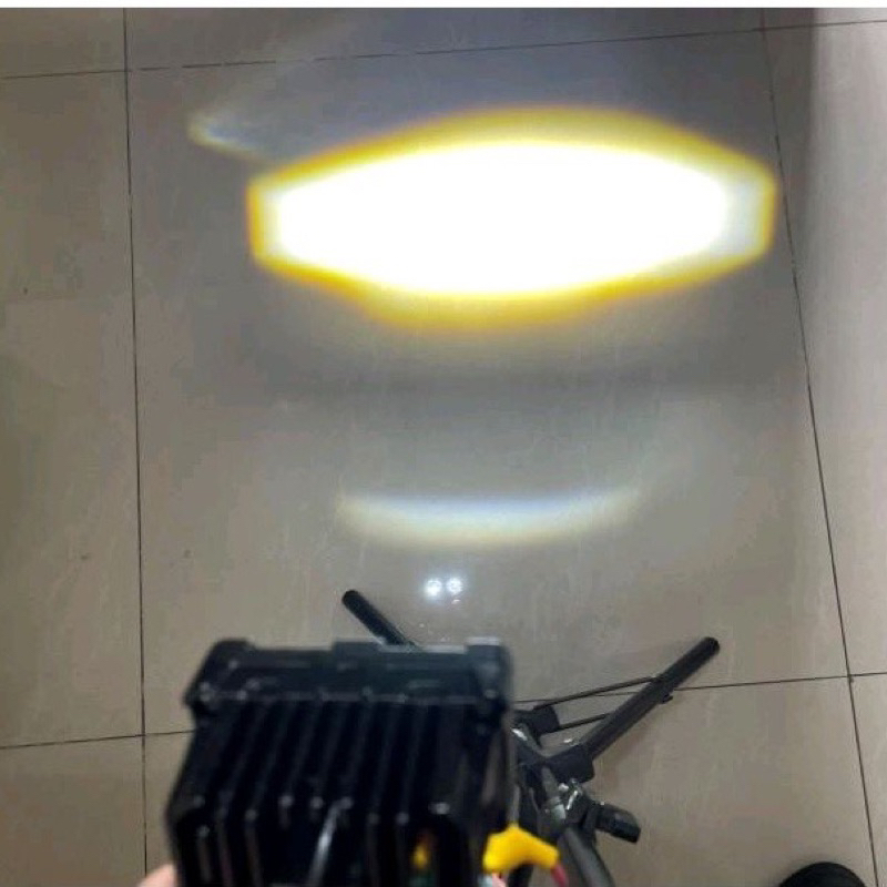 Lampu Tembak Sorot LED Laser 2 mata / lampu tembak SQL 2 mata putih-kuning polos besi super terang