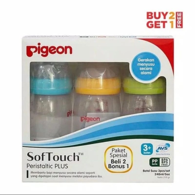 Pigeon Botol Soft Touch Wide Neck  Peristaltic Plus Pigeon 240ml