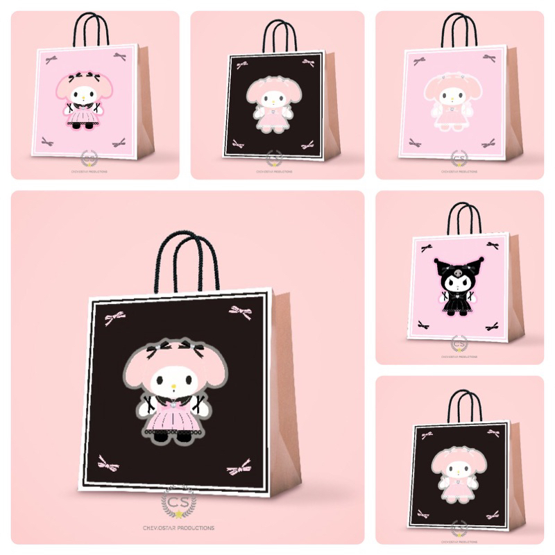 

Paper Bag Custom My Melody Sanrio Cheviostar Ggodie bag Hampers Ulang Tahun Tas Kado Tas Kertas Bungkus Kado Gift Ultah