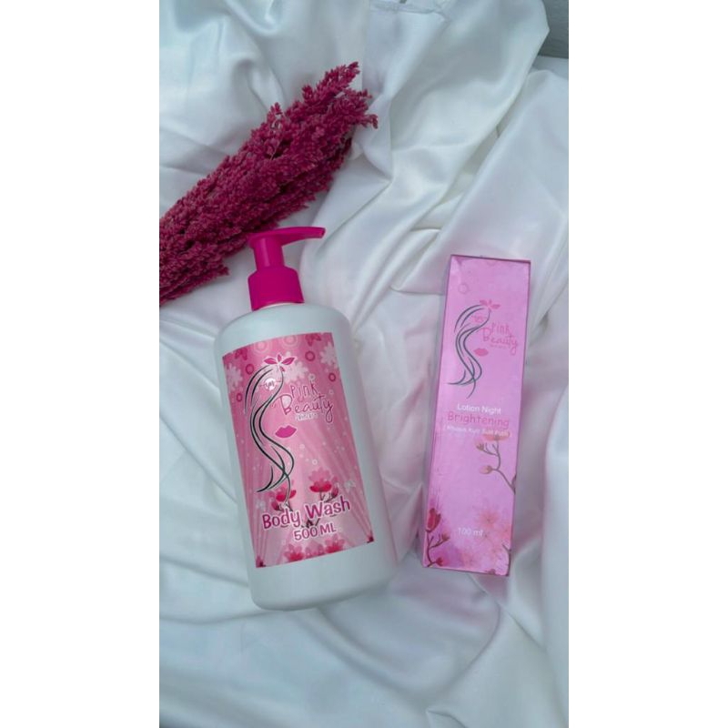 Pink Beauty Varian set 2in1 Body Wash 500 ML & Lotion Whitening Night