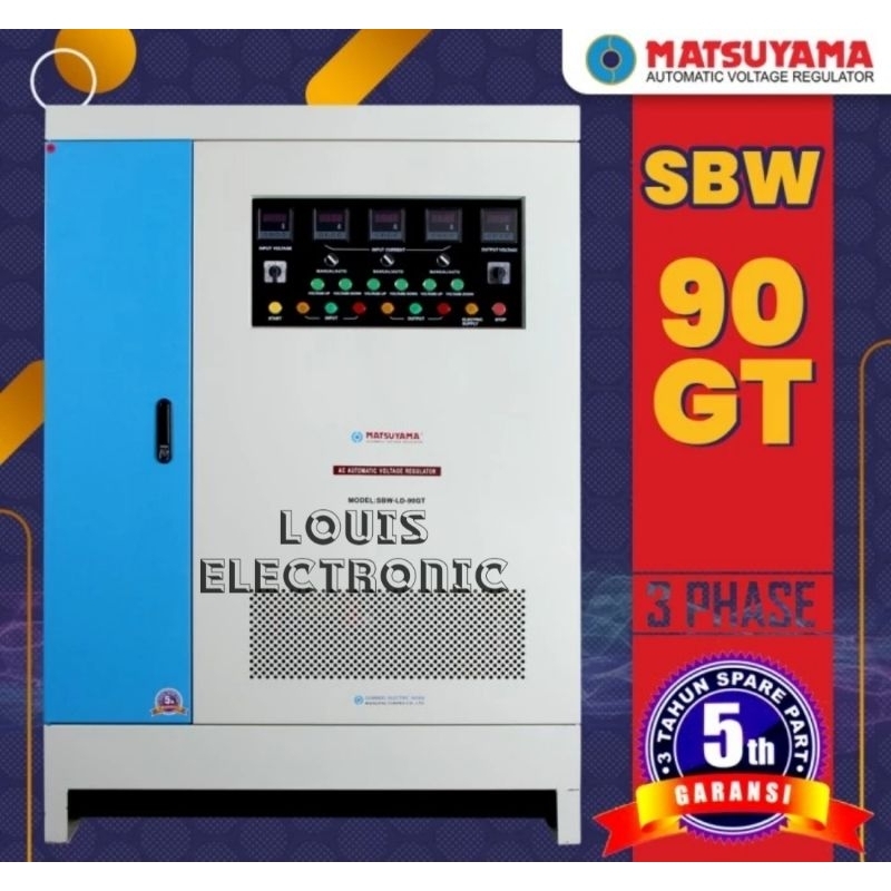 Stabilizer MATSUYAMA 90000 VA SBW LD 90 GT Stavolt 90 Kva 3 Phase ( Free Jasa Pasang Khusus Medan )