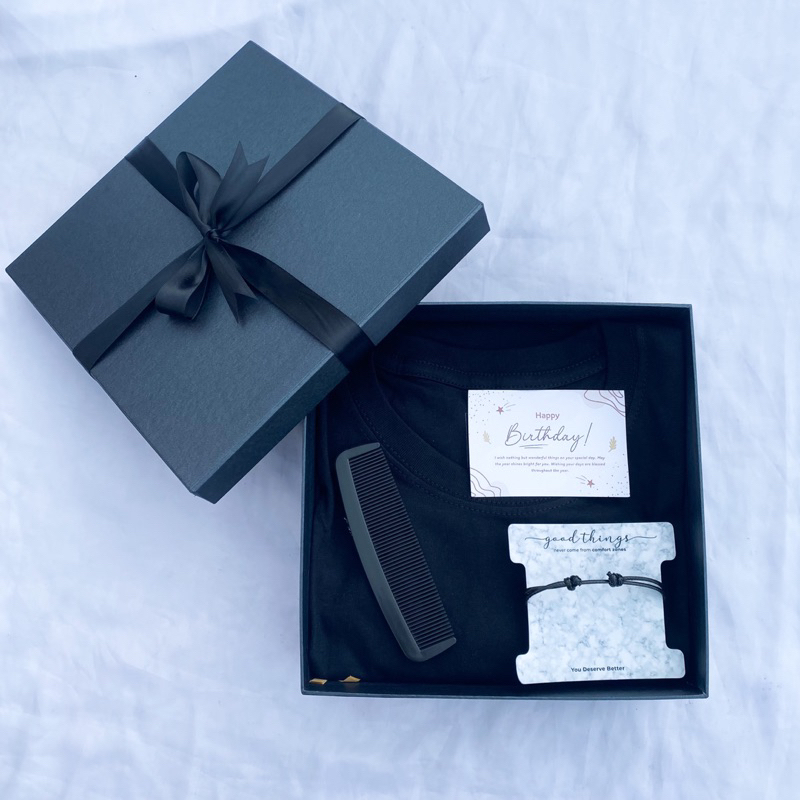 [A4466]HAMPERS GIFT BOX HARD BOX FULL BLACK UNTUK COWOK/KADO PACAR/KADO VALENTINE/KADO ANNIVERSARY/KADO WEDDING/KADO BAJU KAOS COWOK/KADO WISUDA/HAMPERS LEBARAN/HAMPERS RAMADAN/HAMPERS HARI GURU