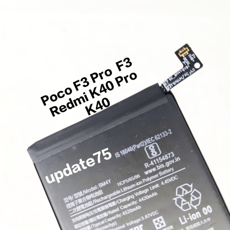 Baterai batre Xiaomi Poco F3 Pro F3 Redmi K40 Pro K40 K40 Ultra BM4Y original