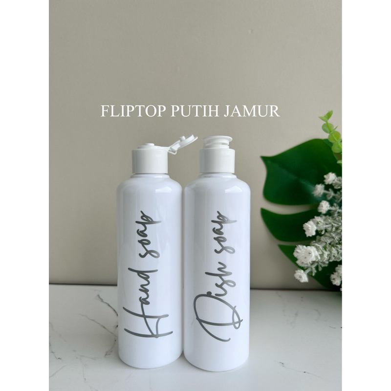 botol putih glossy 250ml silver edition. aesthetic bottle minimalist refill organizer tempat sabun cair pump estetik