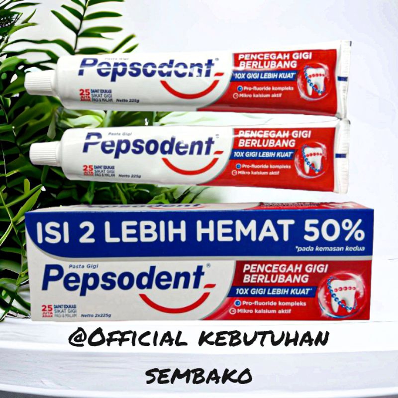 

Pepsodent pasta gigi 225G x 2 pcs 1 Box isi 2