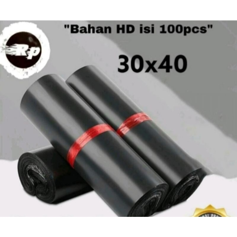 

plastik packing polymailer bahan HD ukuran 30x40cm hitam