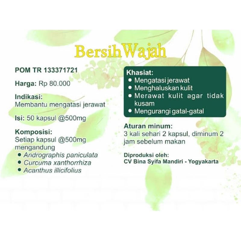 BERSIH WAJAH obat herbal ampuh