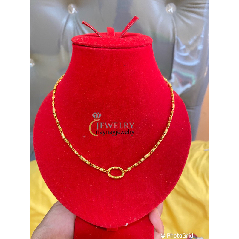 Kalung bambu spasi warna 24k / lapis emas 24k 45cm