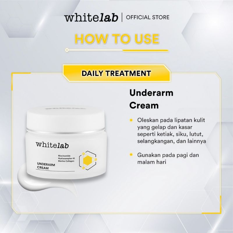 WHITELAB Underarm Cream Ketiak, Lipatan Hitam, Siku, Lutut 20gr BPOM
