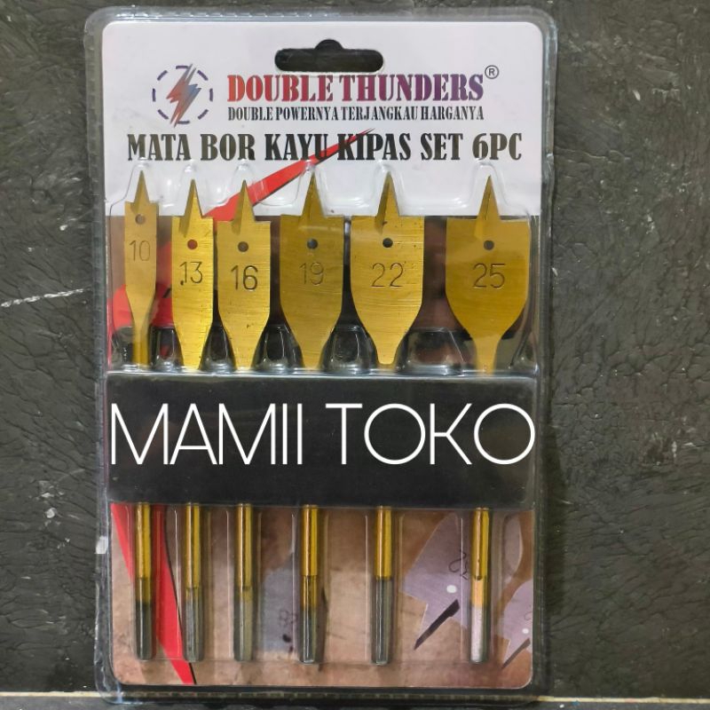Mata bor kayu kipas set 6 pcs Mata bor pelubang kayu Wood spade bit