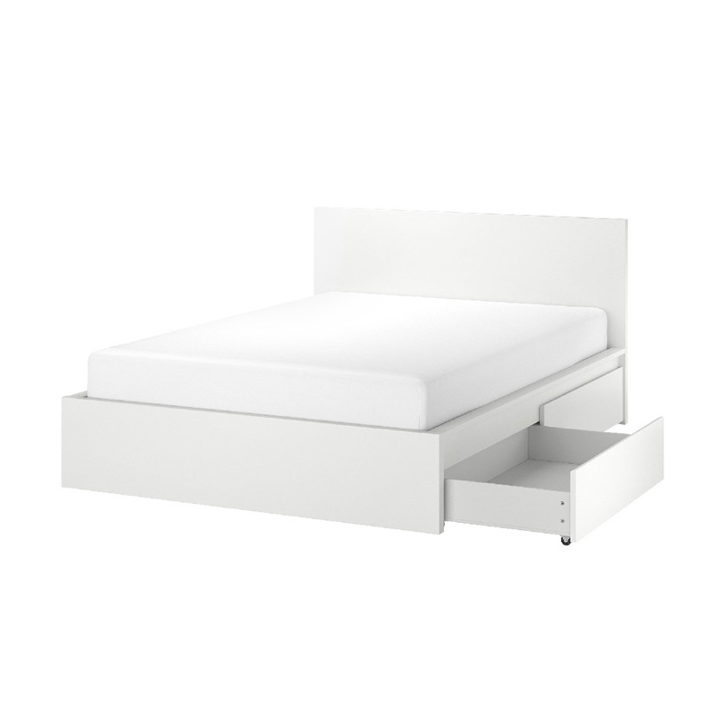 Tempat tidur/rangka tempat tidur dgn 4 laci MALM